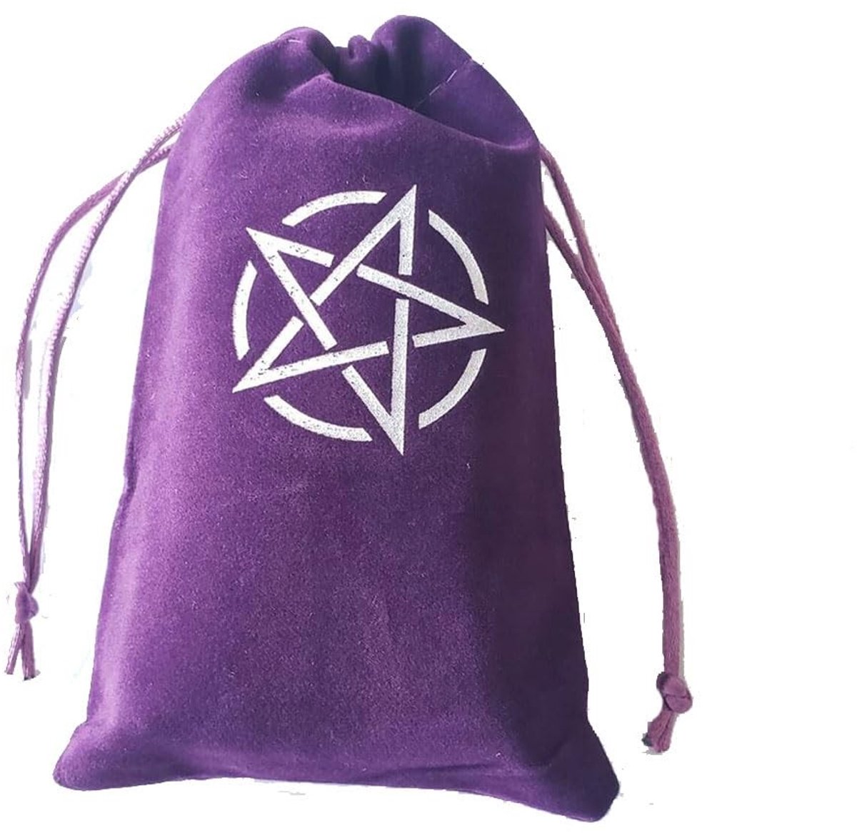 Dailygoods- Tarotzakje Fluwelen Materiaal - Opbergtas voor Tarotkaarten - Trekkoord - Pentagram - 10 x 18 cm - Duurzaam en Comfortabel
