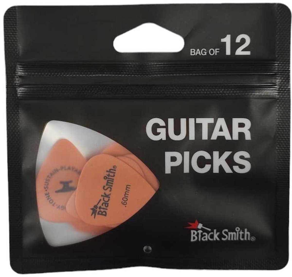 Blacksmith SDP006OE-LH Delrin Standaard 0.60mm Plectrums Oranje 12-pack