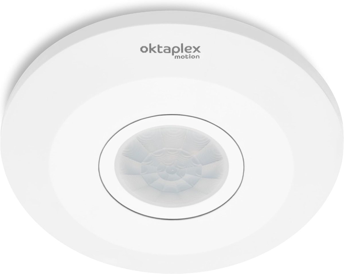 Thijox - Bewegingsmelder binnen 360° met LED, 8m reikwijdte, schemersensor, ondoorzichtig design, opbouw 230V, ideaal voor thuisgebruik