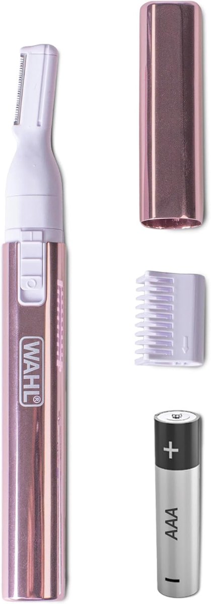 Thijox - Wenkbrauwtrimmer voor Vrouwen, Pijnloze Ontharing, Afneembaar Opzetstuk, Batterij Aangedreven, Nauwkeurig en Compact voor Perfecte Wenkbrauwe