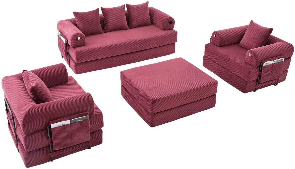 YYchan modulaire bank met hocker - meerkleurig - 200 x 190 x 67 cm