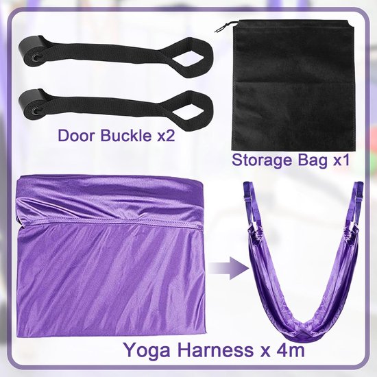 Thijox - Yogariem, Stretchband, Aerial Yogadoek voor Yoga, Ballet, Pilates, Gymnastiek, Flexibiliteit, Inclusief Opbergtas, Geschikt voor Thuis, Sport van Thijox — afbeelding 5