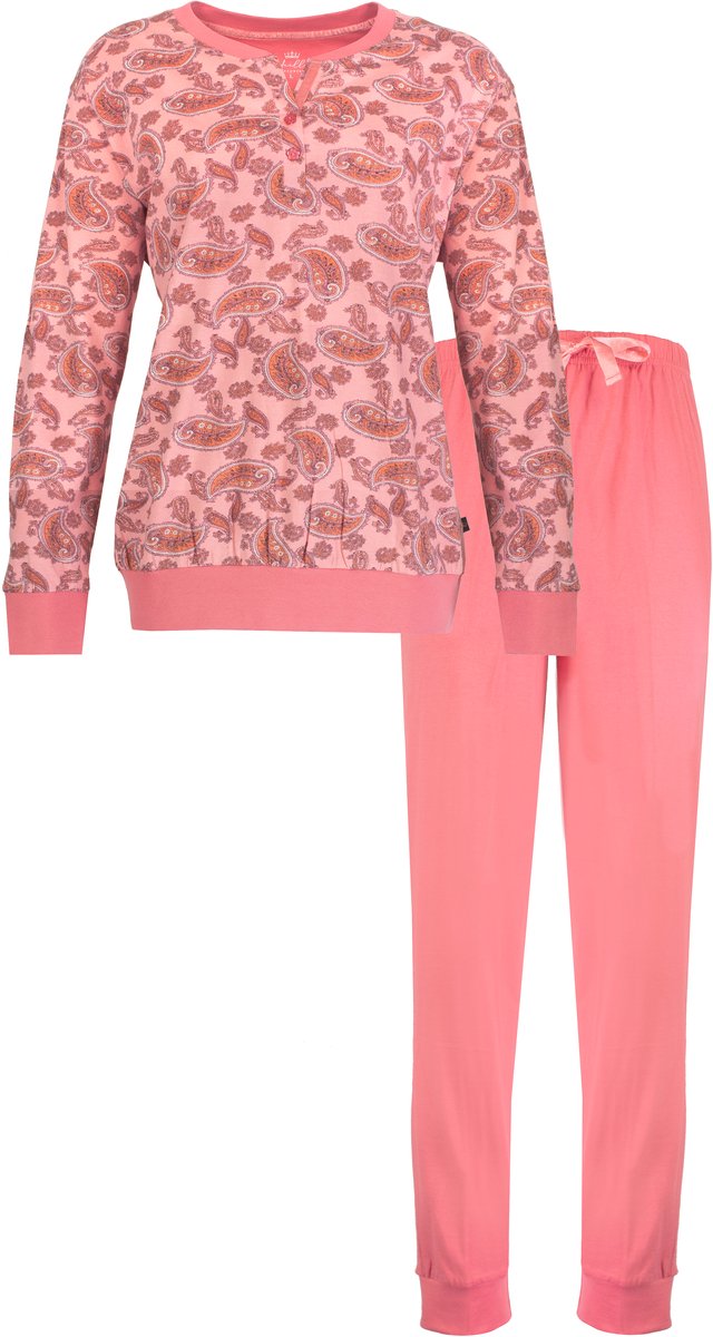 Medaillon Dames Pyjama Set - Paisley print - Katoen - Roze