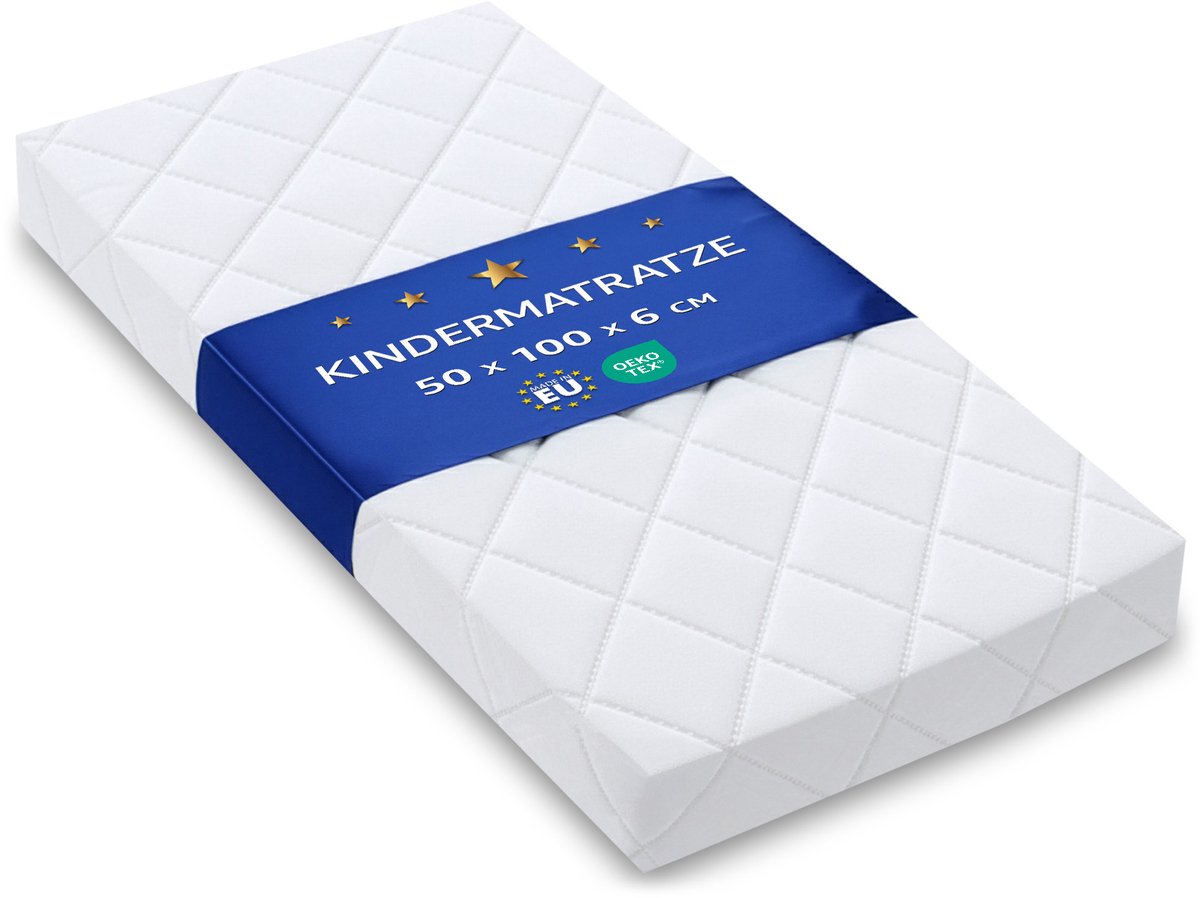 co-sleeper matras 50x100 cm voor wieg babybed reiswieg Mosesmand draagmand ledikant kinderwagen baby ovaal pasgeboren zuigeling comfortabel – ademend & wasbaar 100 x 50 Oeko-Tex