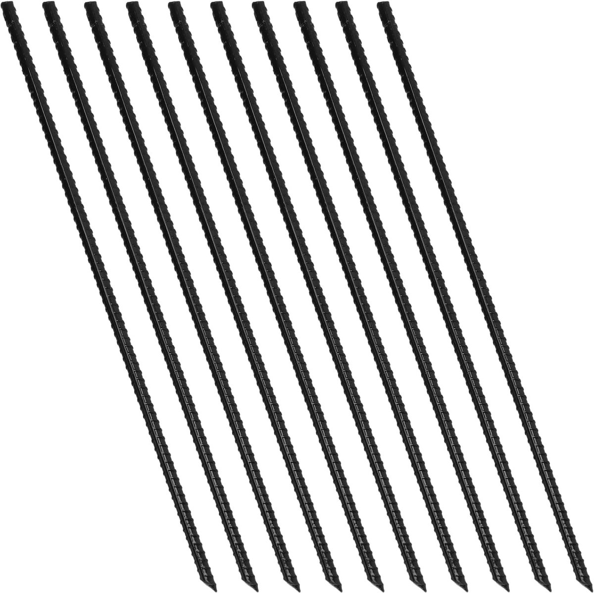 10 stuks wapening stakes van 40 cm, stalen wapening staven, 1 cm dikte, zwart, ideaal voor tuinhek en binnenplaats