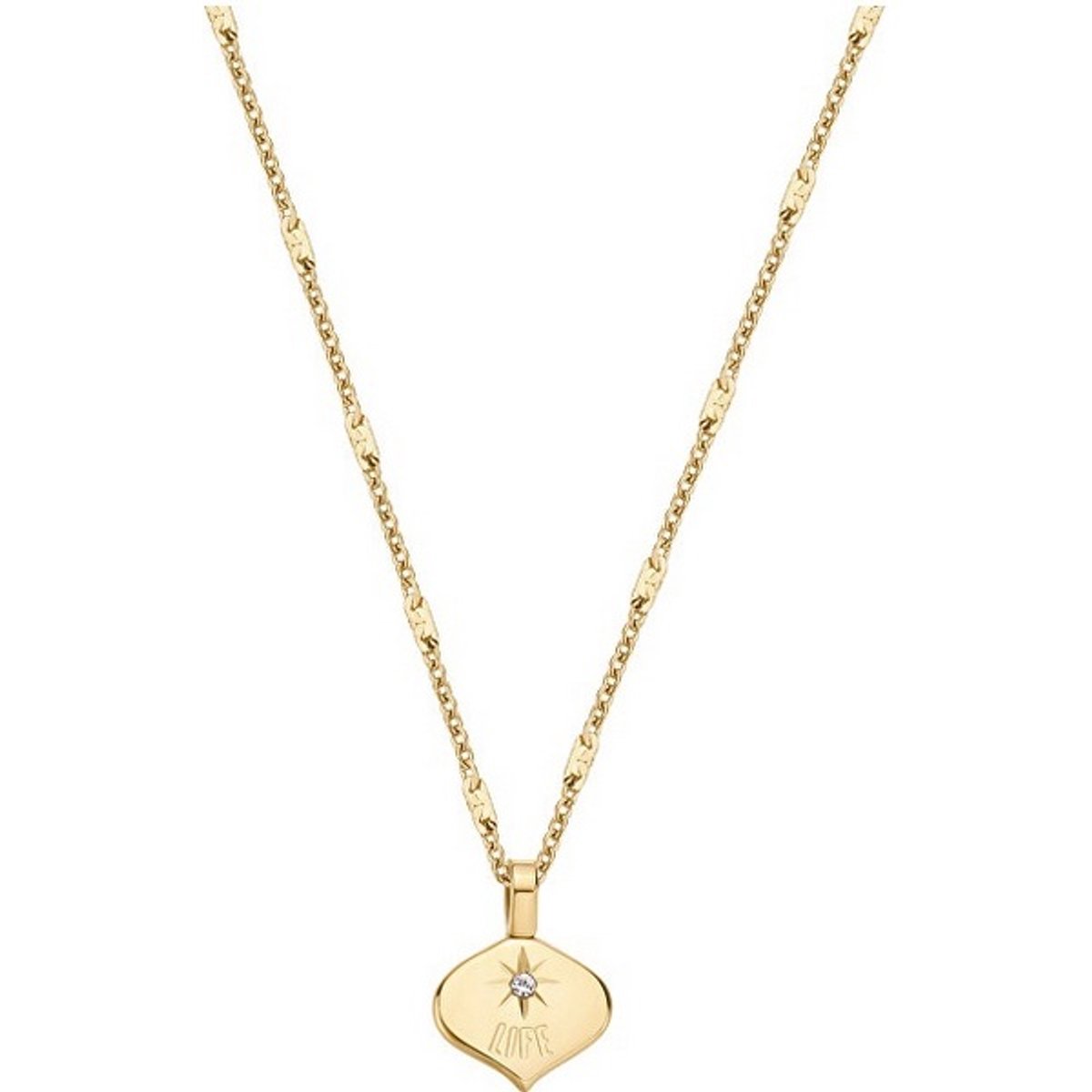 BROSWAY ESSENTIAL BNL046 GOLD-PLATED KETTING MET BEDEL EN KRISTAL 1 STUK
