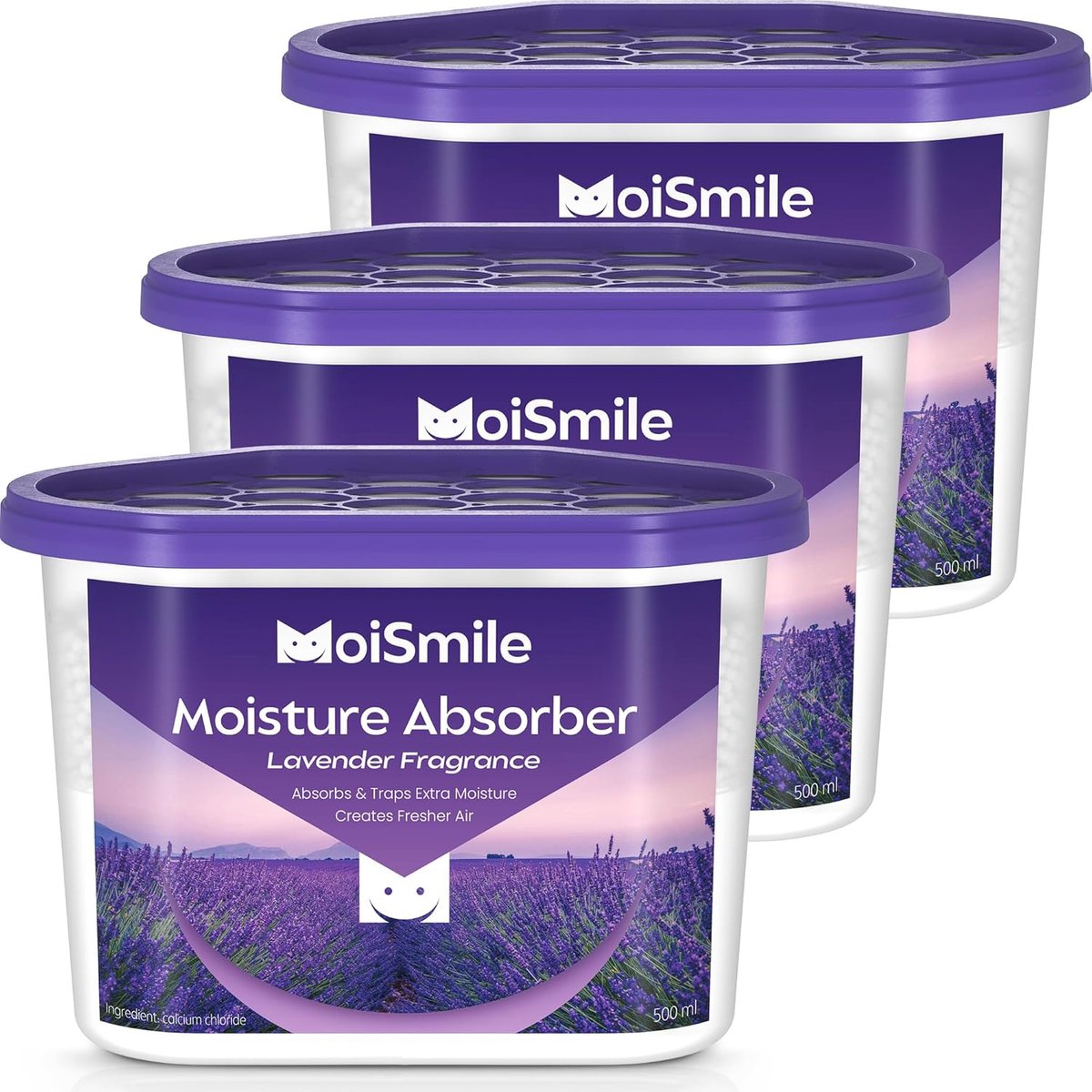 Thijox - Vochtabsorberaars 6 Stuks - Lavendelgeur Kast Ontvochtiger voor Badkamer, Auto en Kelder - 10 oz Navulbare Vochtabsorberende Dozen