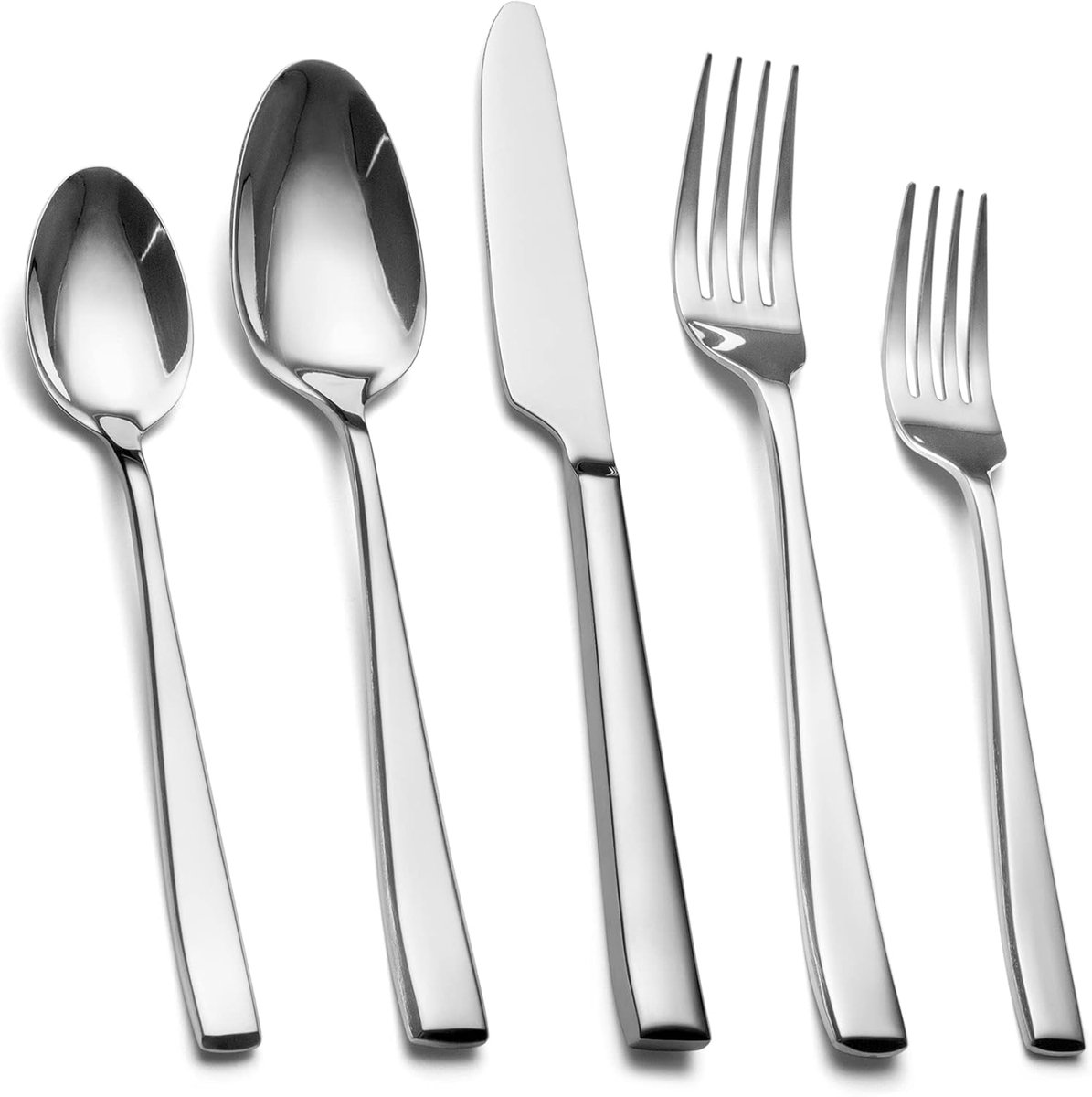Thijox - Bestekset 30-delig voor 6 Personen, Vaatwasmachinebestendig Eetbestek met Unieke Grepen, Modern Design, Hoogglanzend Gepolijst, Ideaal voor F