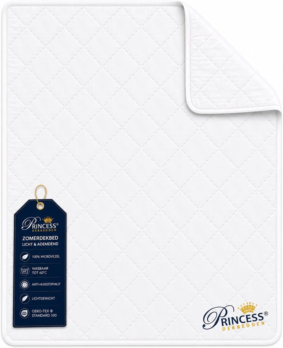 Thijox - UltraSOFT Zomerdekbed Extra Lang - Micropercal - Anti-allergisch - Wasbaar - Wit - 200x200 cm voor Zomercomfort