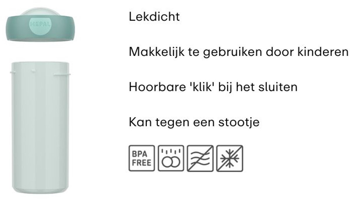 Mepal Schoolbeker Campus - 300 ml - Sluit goed af - Drinkbeker voor kinderen - Disney Princess — afbeelding 2