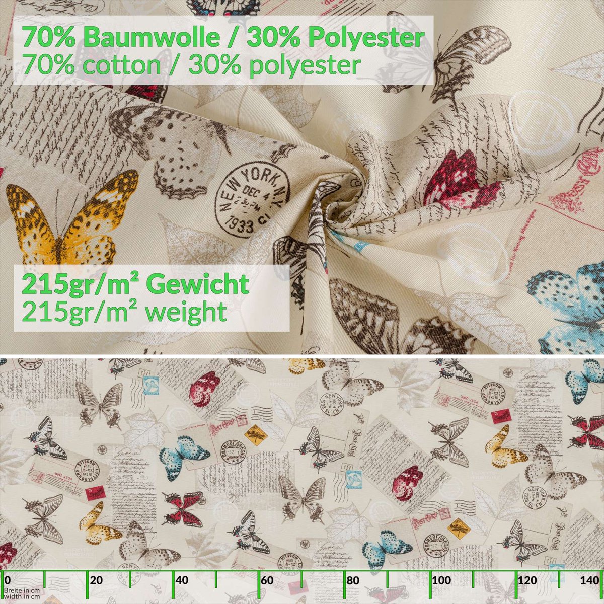 ANRO Tafelkleed Vlinders Meerkleurig 260x140cm Met sierband Afwasbaar Waterafstotend Binnen & Buiten