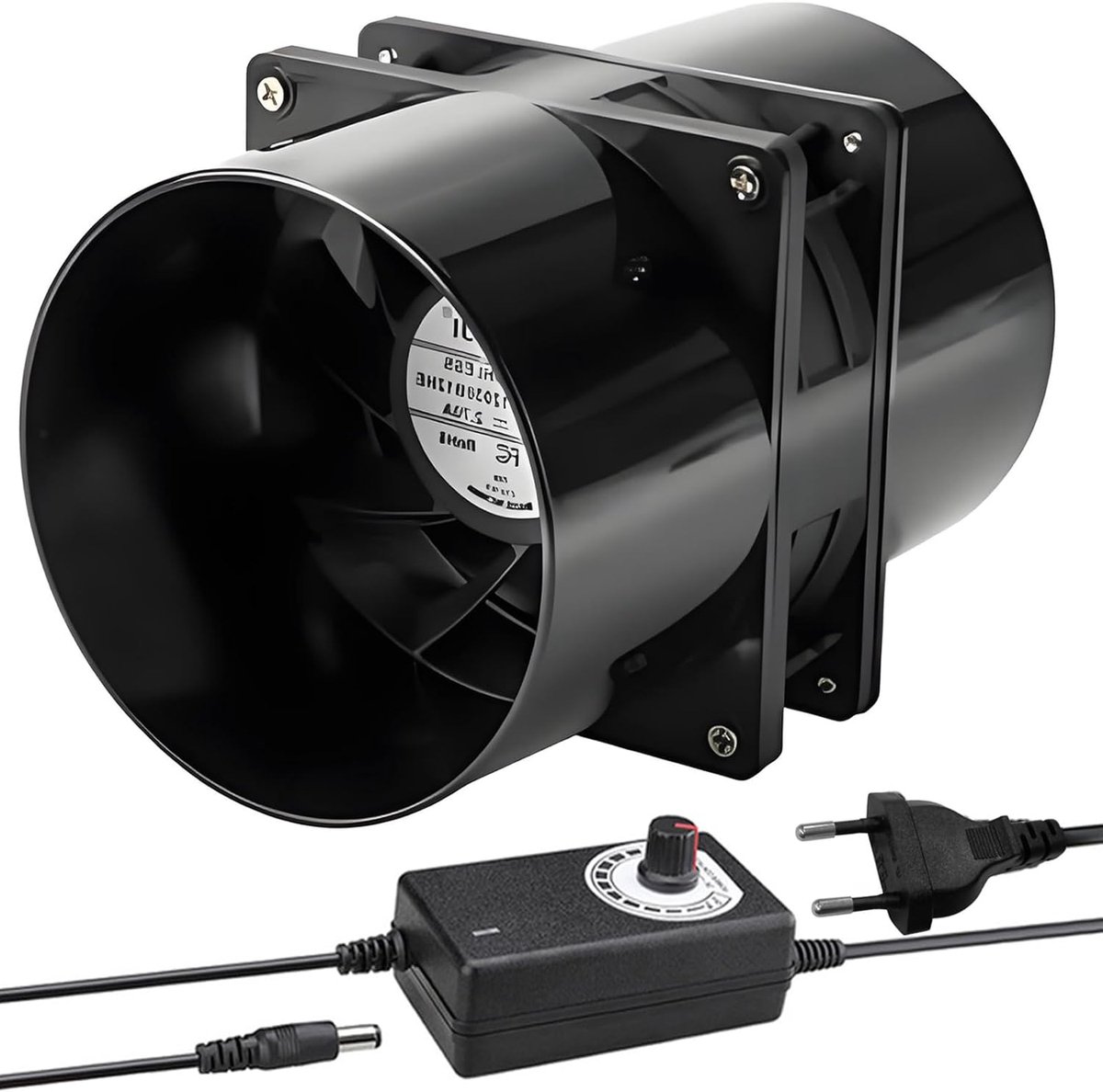 Thijox - 100 mm Buisventilator - Stille Afvoerventilator met Snelheidsregelaar - Hittebestendig voor Keuken, Toilet, Broeikas, Garage en Luchtcirculat