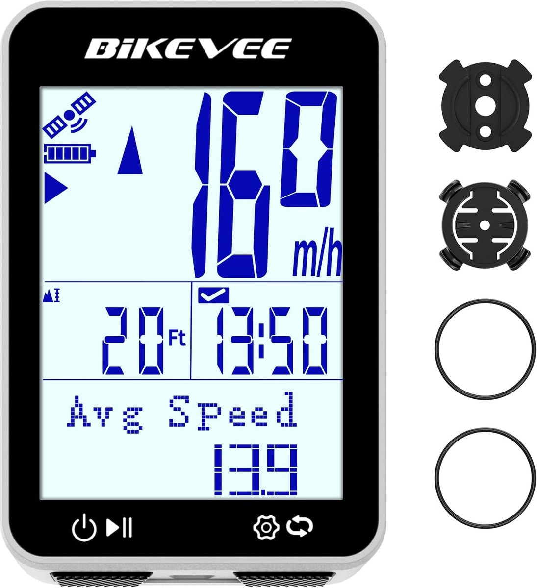 Thijox - Draadloze GPS Fietscomputer met Auto Start/Stop & Auto Backlight, IPX7 Waterdichte Fiets Kilometerteller, 2.4" LCD Snelheidsmeter en Tracker
