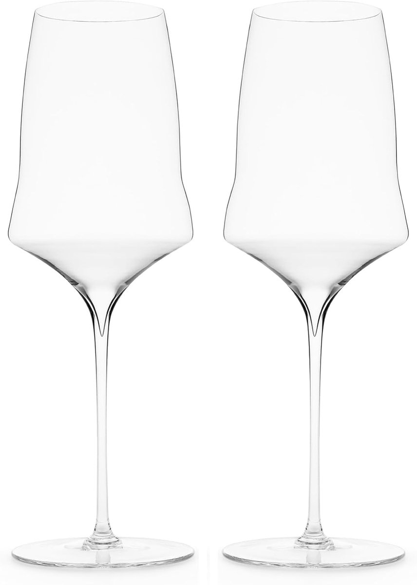 SnelShoppen - Witte Wijnglazen Set van 2 | Elegante Design Glazen voor Feest, Diner, Tuin & Keuken | Perfecte Cadeau voor Wijnliefhebbers | Hoogwaardi