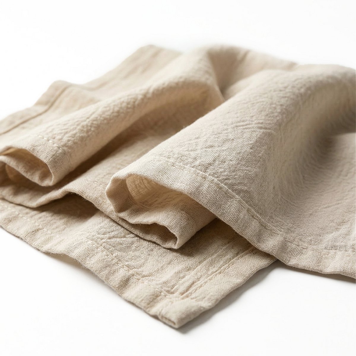 Servetten Katoen/Linnen - Set Van 4 - Beige — cadeau in Wonen & Interieur - foto 4