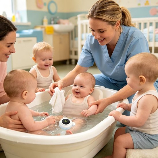 Thermometer×3 - zwevende monitor beer, compact formaat met led, siliconen, BPA-vrij, digitaal aflezen, voor thuis en douche, bewaking van de temperatuur van de baby binnen — afbeelding 2