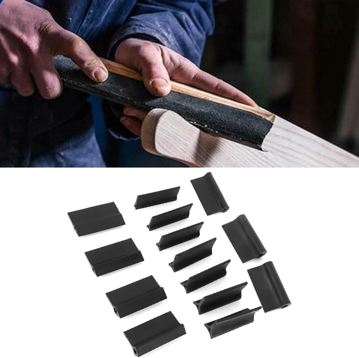Thijox - 14-delige Dubbelzijdige Contourschuurgreepset - Flexibele Polijstpad voor Houtbewerking, Lederbewerking, DIY - Geschikt voor Hout, Leer, Rubb