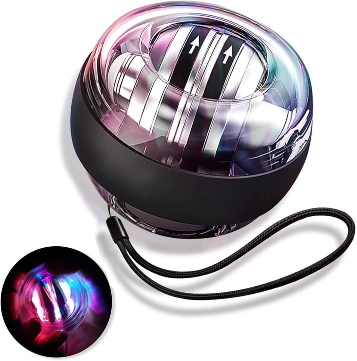 SnelShoppen - Gyroscopische Hand Trainer met Auto Start, LED Lichten, Pols Trainer Bal voor Hand- en Armspieroefeningen, Kleurverlichting, Effectieve