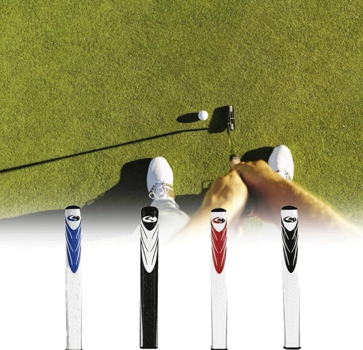 Thijox - Professionele Golf Grip Putter Grip 2.0/3.0/5.0 Antislip PU Vervangingsgrip met Sponsschuim Handvat - Zwart 2.0