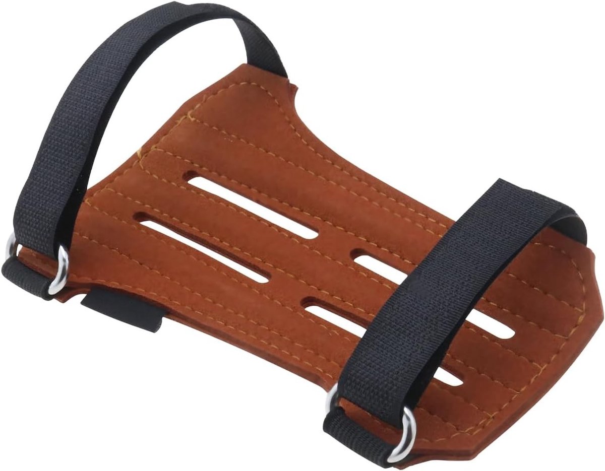 Outdoor Boogschieten Armguard - Beschermende Gear voor Traditioneel Boogschieten, Onderarm Bescherming, Bruin, 17.5x11cm