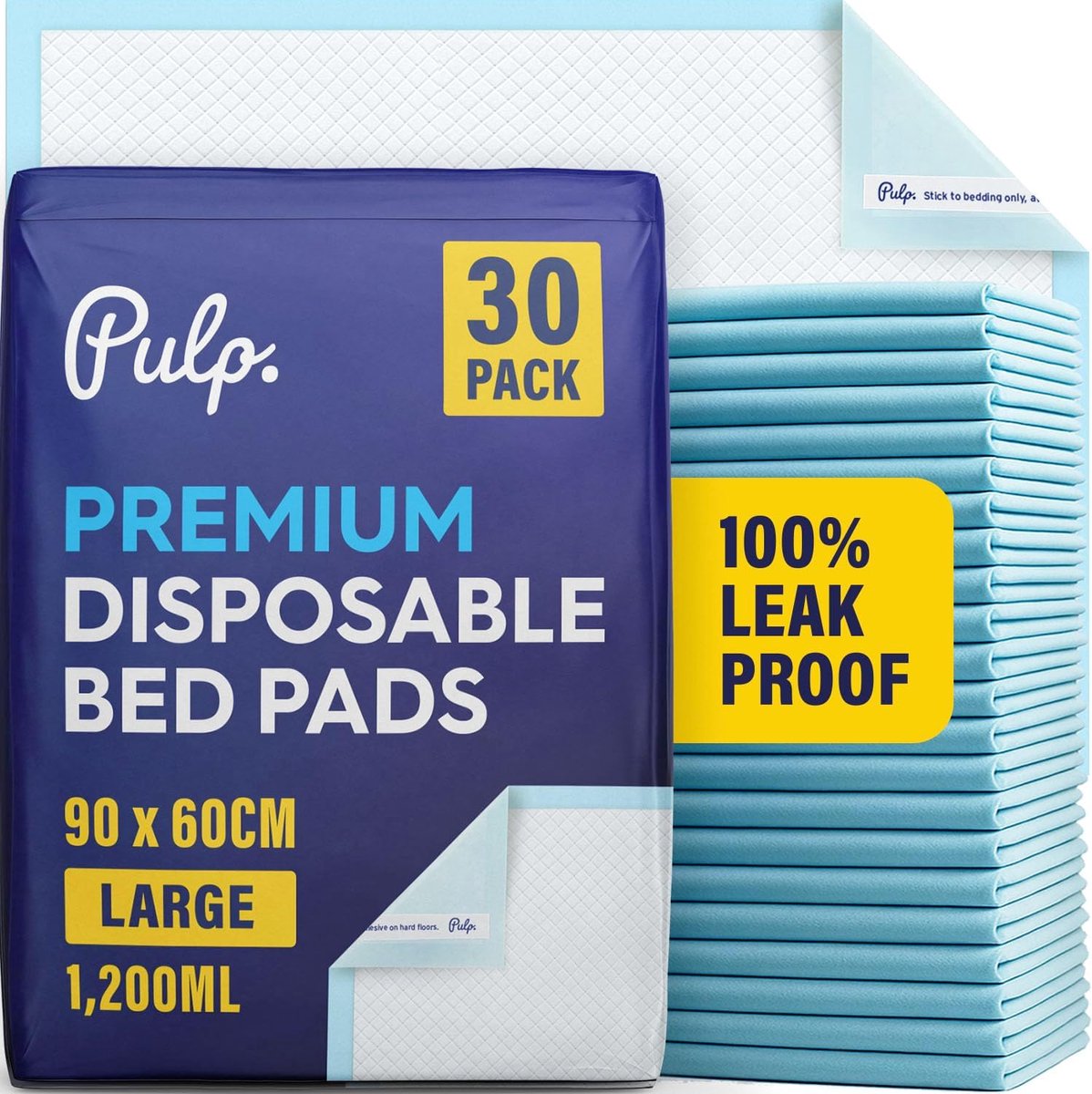 Thijox - 30 x Professionele Wegwerp Incontinentie Onderleggers 90x60 cm | Absorberende Waterdichte Matras-, Bank- en Stoelmatten voor Baby's, Kinderen