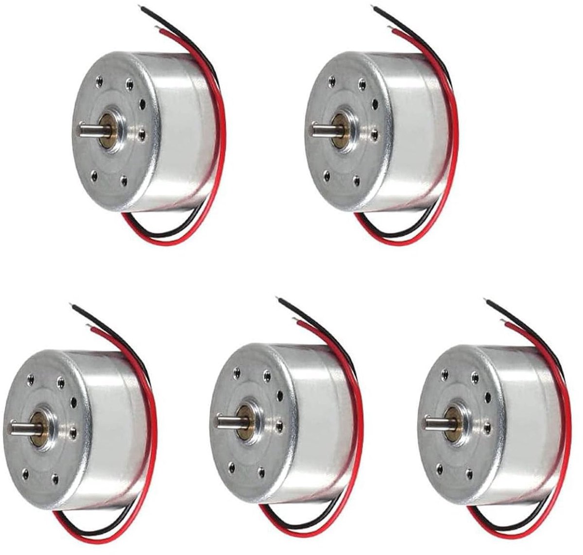 SnelShoppen - 5x Mini DC Motor 1.5V-9V 6500 RPM voor Educatieve Fysica Experimenten, DIY Projecten, Mini Ventilatoren en Meer