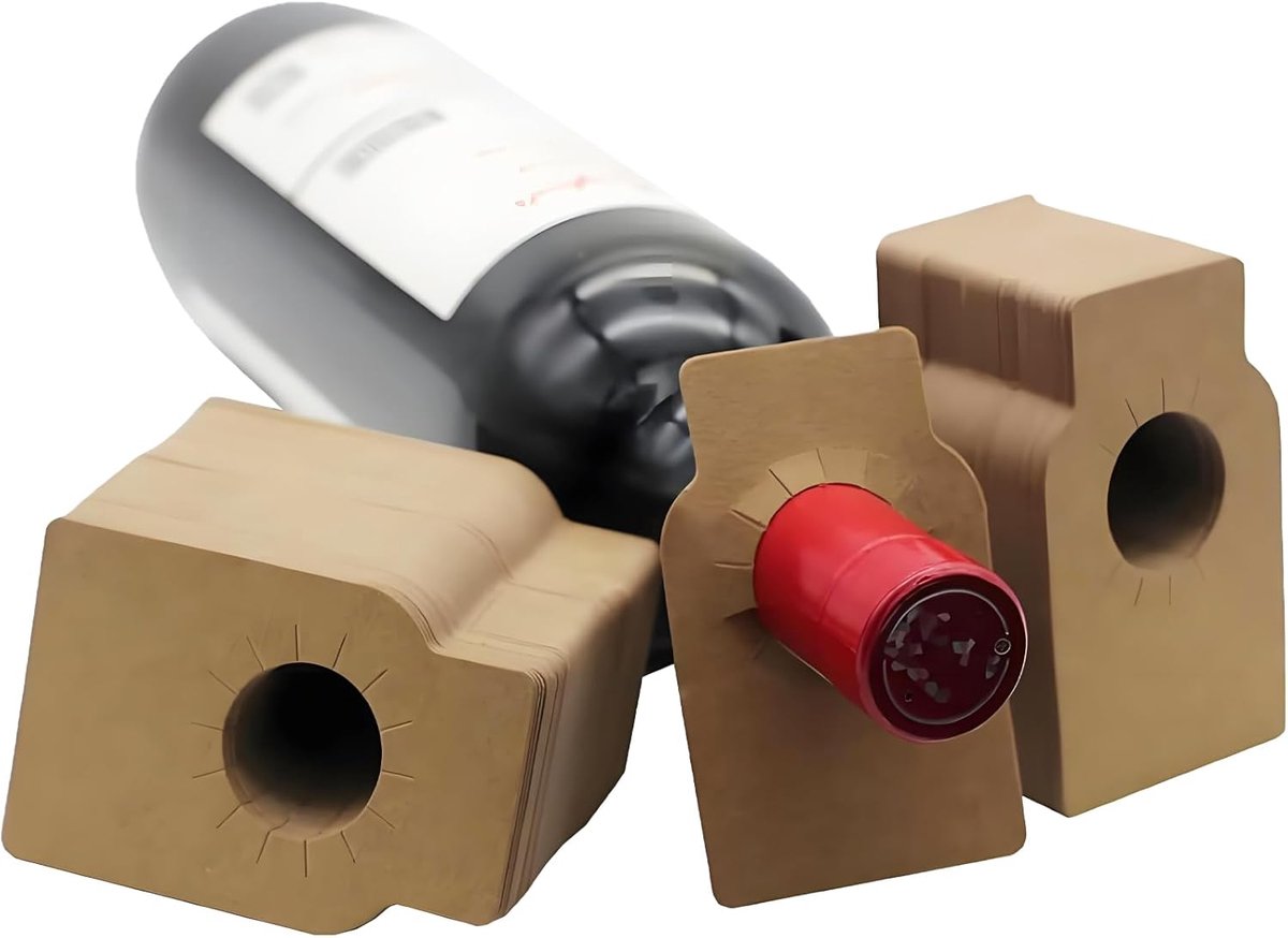 Thijox - Wijnfles Kelder Labelset - 200 Stuks Etiketten voor Wijnflessen - Bruine Flessenhals Labels voor Organisatie en Classificatie - Perfect voor
