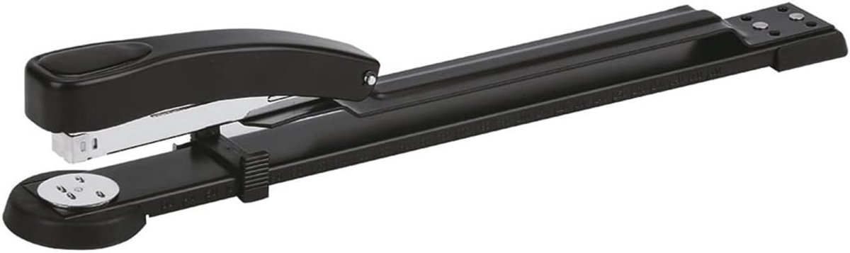 Thijox - Nietmachine met Lange Mouwen tot 50 Vellen - Zwart Metaal - Ideaal voor Kantoor en Brochures - Voor Nietjes 24/6, 24/8, 26/6, 26/8 - 5 Jaar G