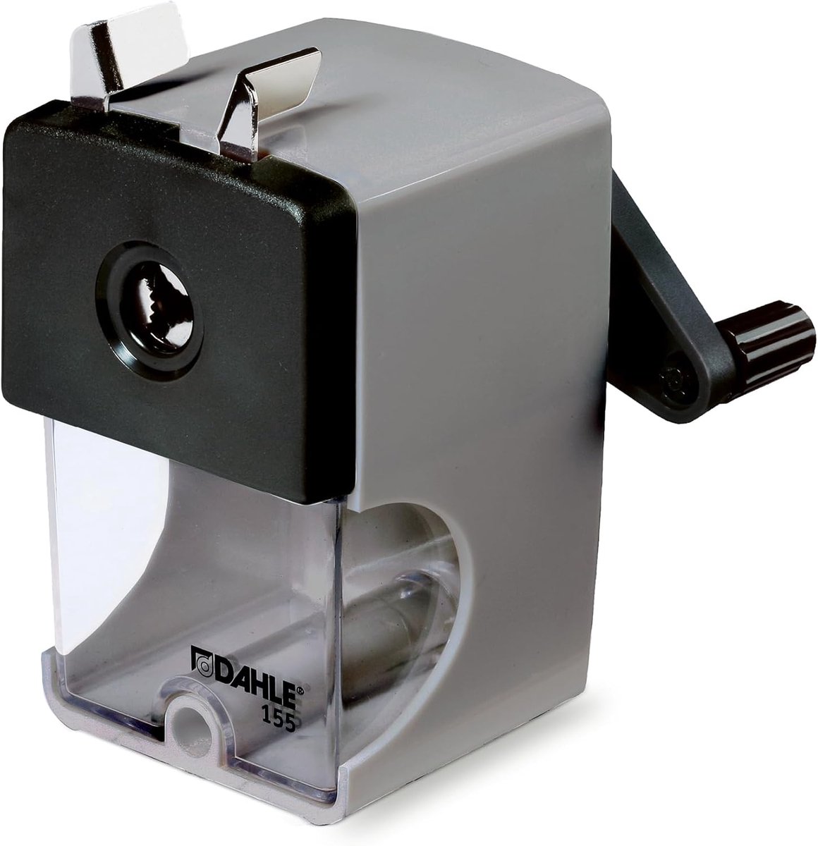 SnelShoppen - Potloodslijper 155 met Klem, 12 mm, Handmatig en Elektrisch, Slim Grey, Compact en Handig voor School, Kantoor en Creatieve Projecten