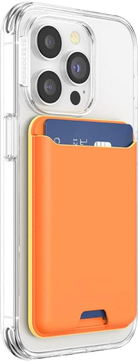 Thijox - PopWallet+ - Officiële Verwisselbare Portemonnee voor Smartphones en Tablets met Geïntegreerde PopTop - Canteloupe - Handig voor Feest, Reize