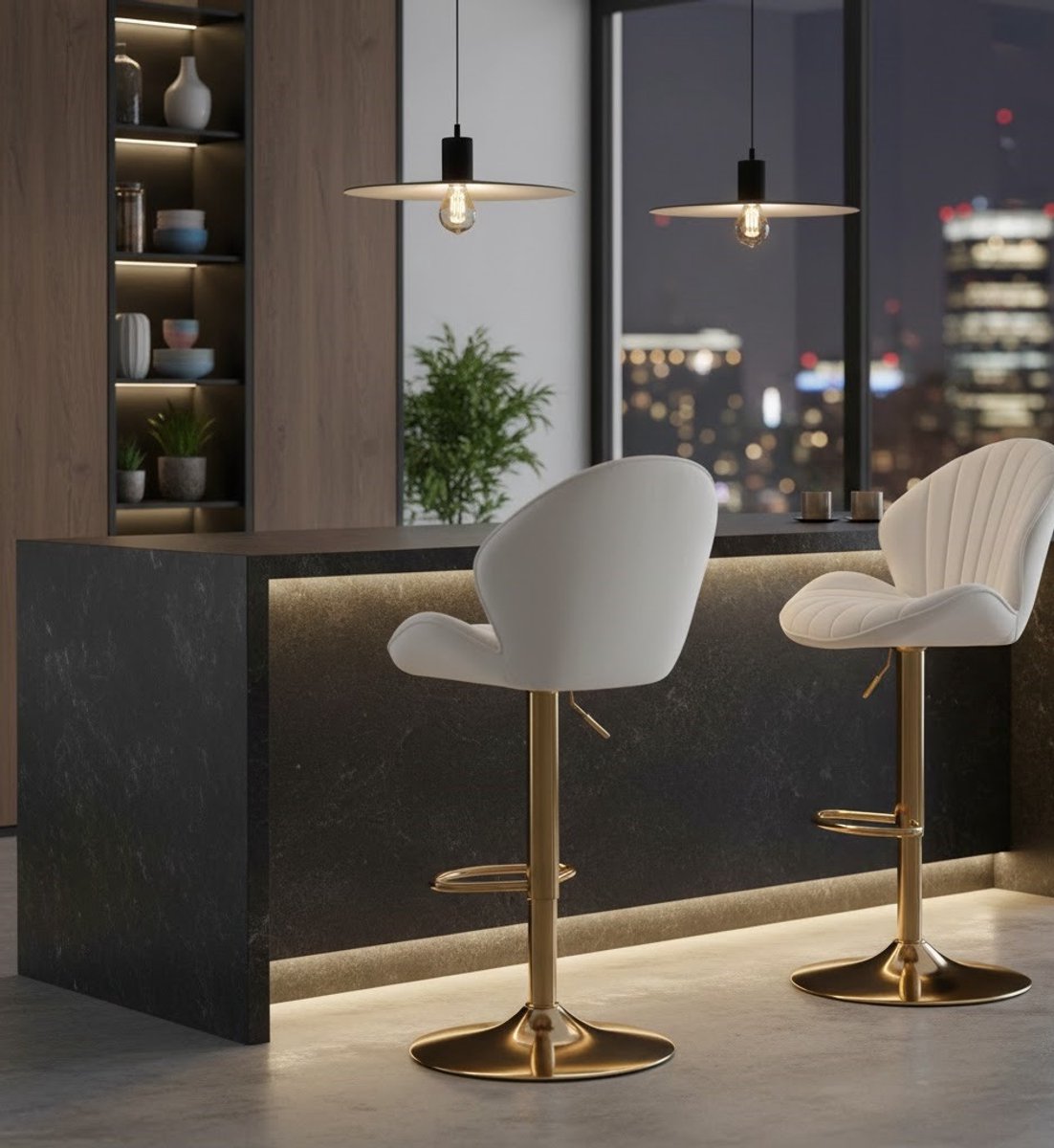 Design Barkrukken Set van 2 - Hoogteverstelbaar - 360° Draaibaar - Novihome