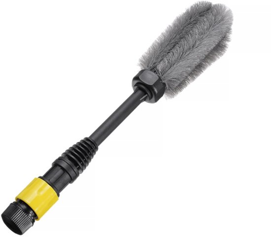 Wielborstel - Autowasborstel - Auto reinigen - Waterdoorlatend - 38 cm - Zwart Geel
