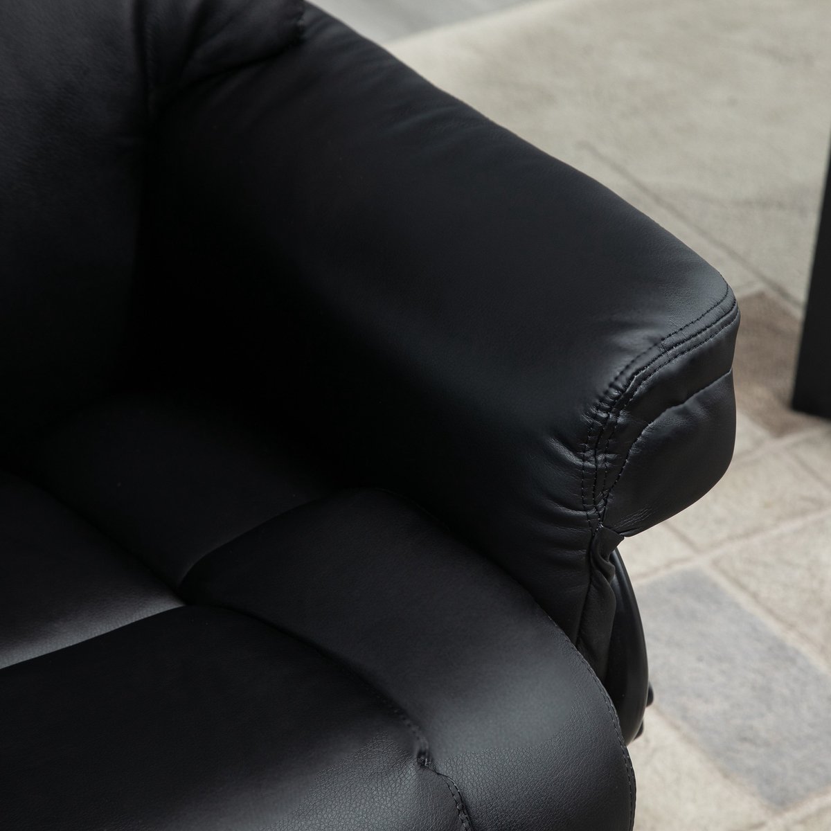 YYchan fauteuil met voetenbank - zwart - 80 x 79 x 100 cm