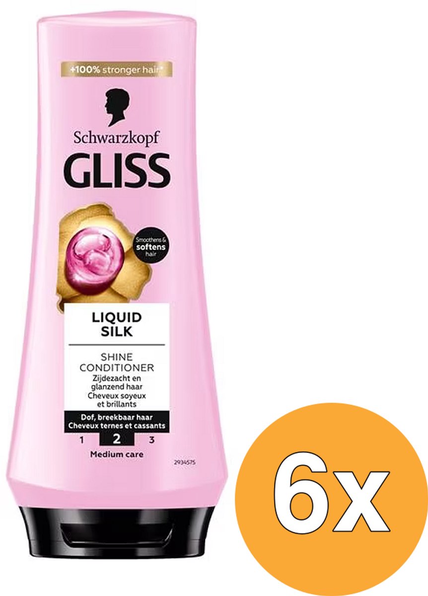 Bol.com Gliss Liquid Silk - Haarverzorging - Conditioner - Zijdezacht - Glans - Anti-pluis - Pluizend & Dof Haar - Voordeelverpa... aanbieding