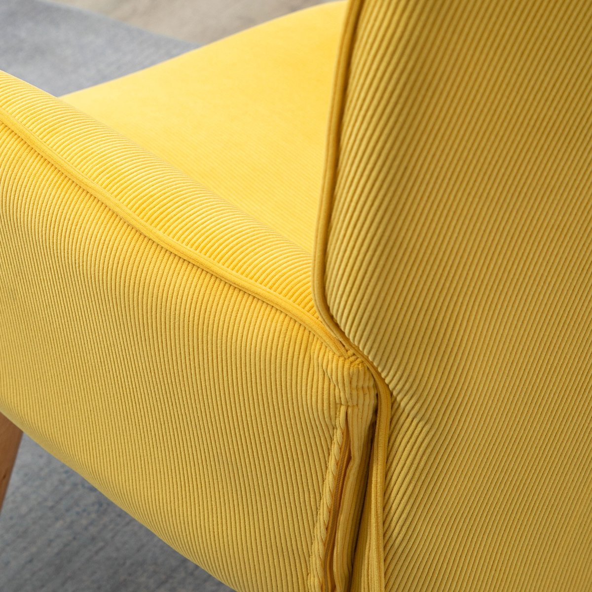 YYchan fauteuil met voetenbank - geel - 72 x 80 x 101 cm