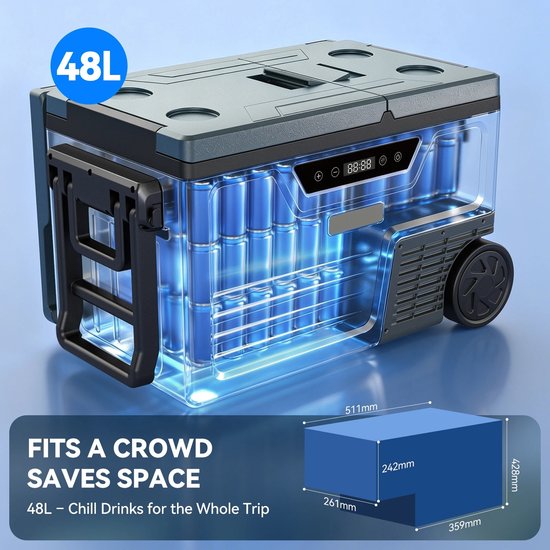 Joorly Koelbox - Koelbox Auto - Met App en Bluetooth besturing - Koelbox Elektrisch 12v 230 Volt - 12V/24V DC 100-240V - Elektrische Koeler voor Reizen — afbeelding 5