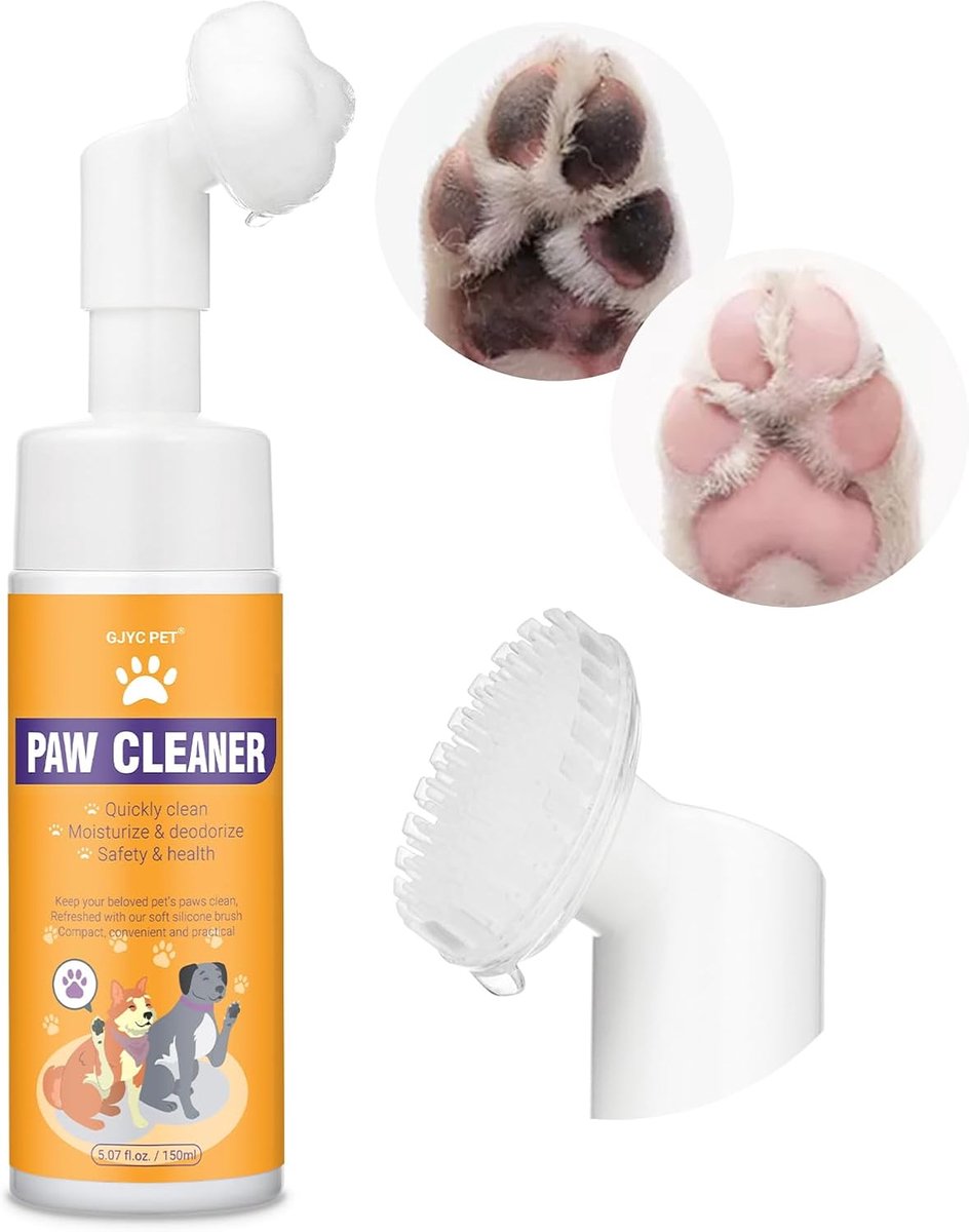 Thijox - Paw Cleaner Waterless Shampoo voor Honden en Katten - No-Rinse Siliconen Voeten Reiniging Borstel met Rose Geur - 5 Oz Uniek Ontwerp Huisdier