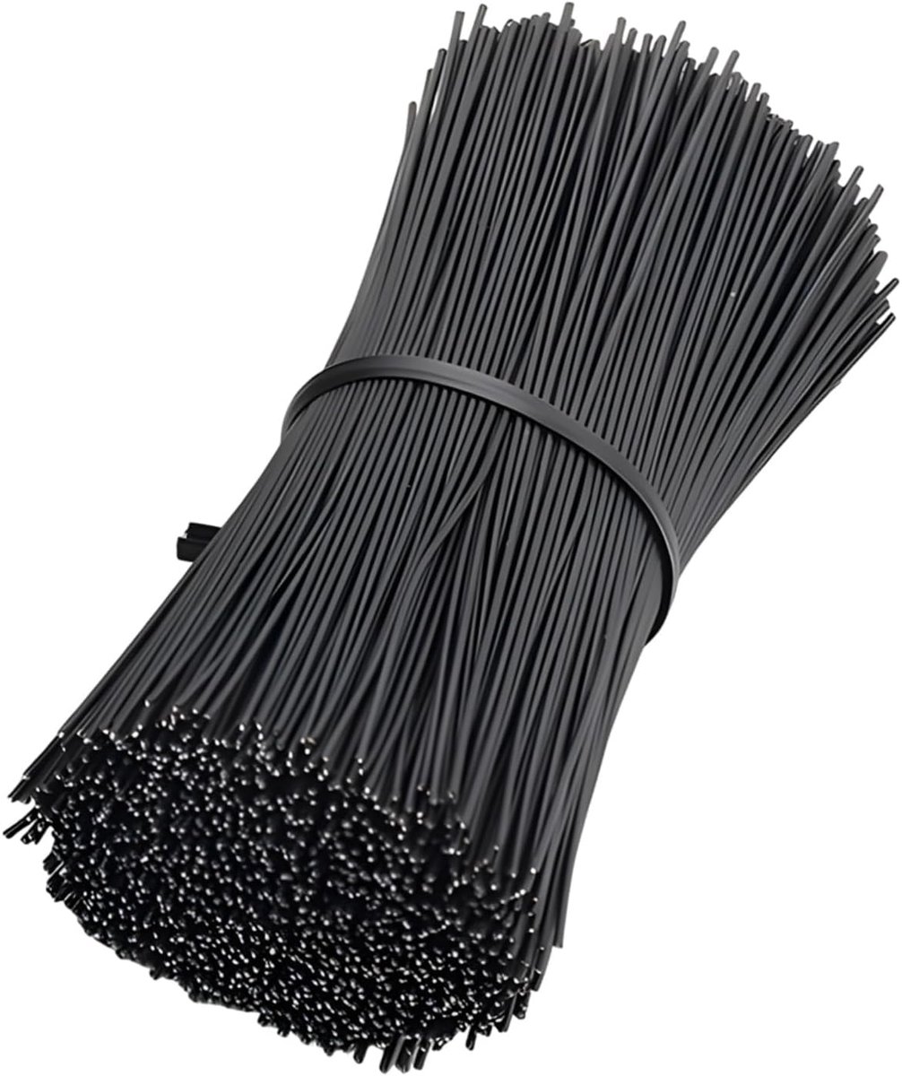 SnelShoppen - 1000 stuks Twist Cable Ties herbruikbare kabelbinders 15 cm zwart plastic gecoate ijzerdraad voor bundelen, organisatie, knutselen, hobb