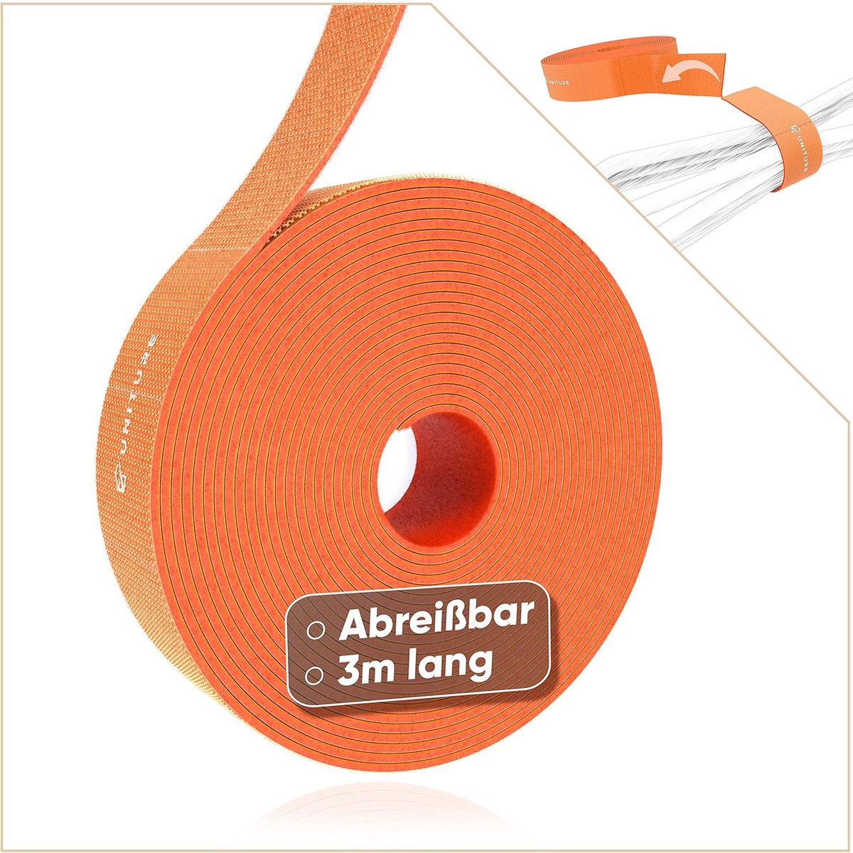Thijox - Herbruikbare Klittenband Kabelbinders 3m x 15mm - Klittenbandsluiting voor Kabelbeheer - Kleur: Zwart - Ideaal voor Thuis, Kantoor en Tuin