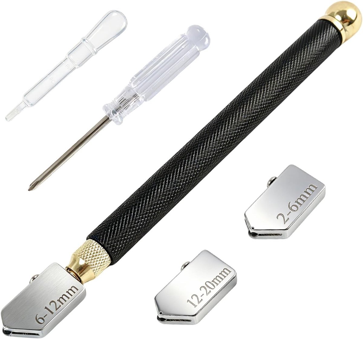 Professionele glassnijdersset - Zilver - Met Automatische Oliedispenser en Verwisselbare Snijkoppen - Voor Glas, Tegels en Flessen