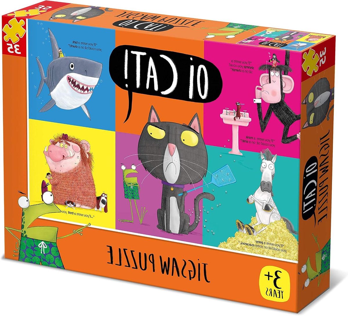 Oi Cat Legpuzzel - Kinderpuzzel Dieren - Ontwikkelen Vaardigheden - Gebaseerd op Verhaal - 46 x 32 cm - Oranje