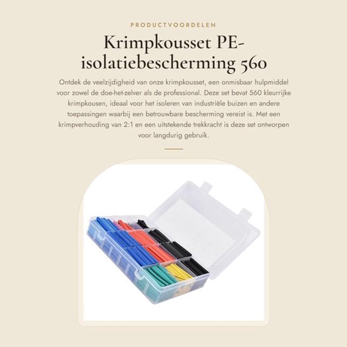 Krimpkousset - PE-isolatiebescherming - 560 stuks verpakt - Industriële Buizen - Krimpbare Set - Geschikt voor diverse toepassingen - Kle...