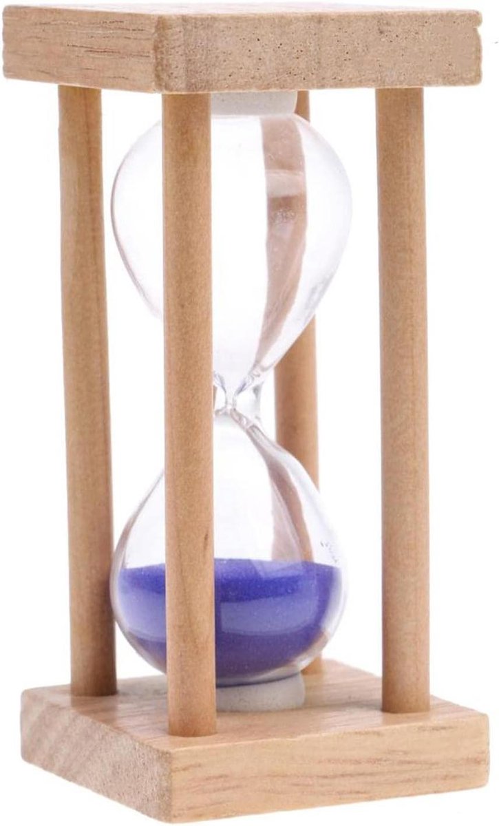 Houten Zandloper - Zandtimer Klok - Keuken Koken - Vierkant Frame - 5 Minuten - Paars