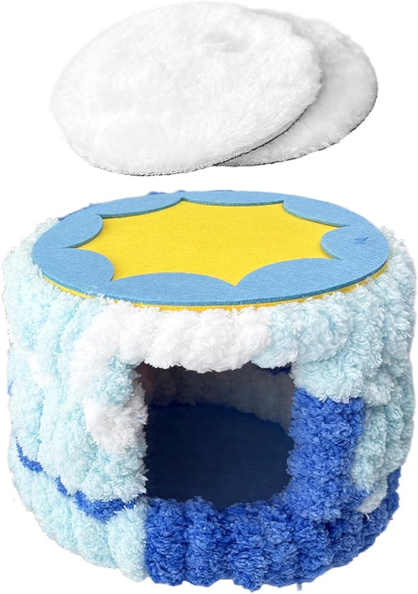 Knuffeldier Hangmat - Dierenschommel Kooi - Dieren Ontspannen - Ingebouwde Roosterstructuur - 17.6 x 17.6 x 12 cm - Blauw