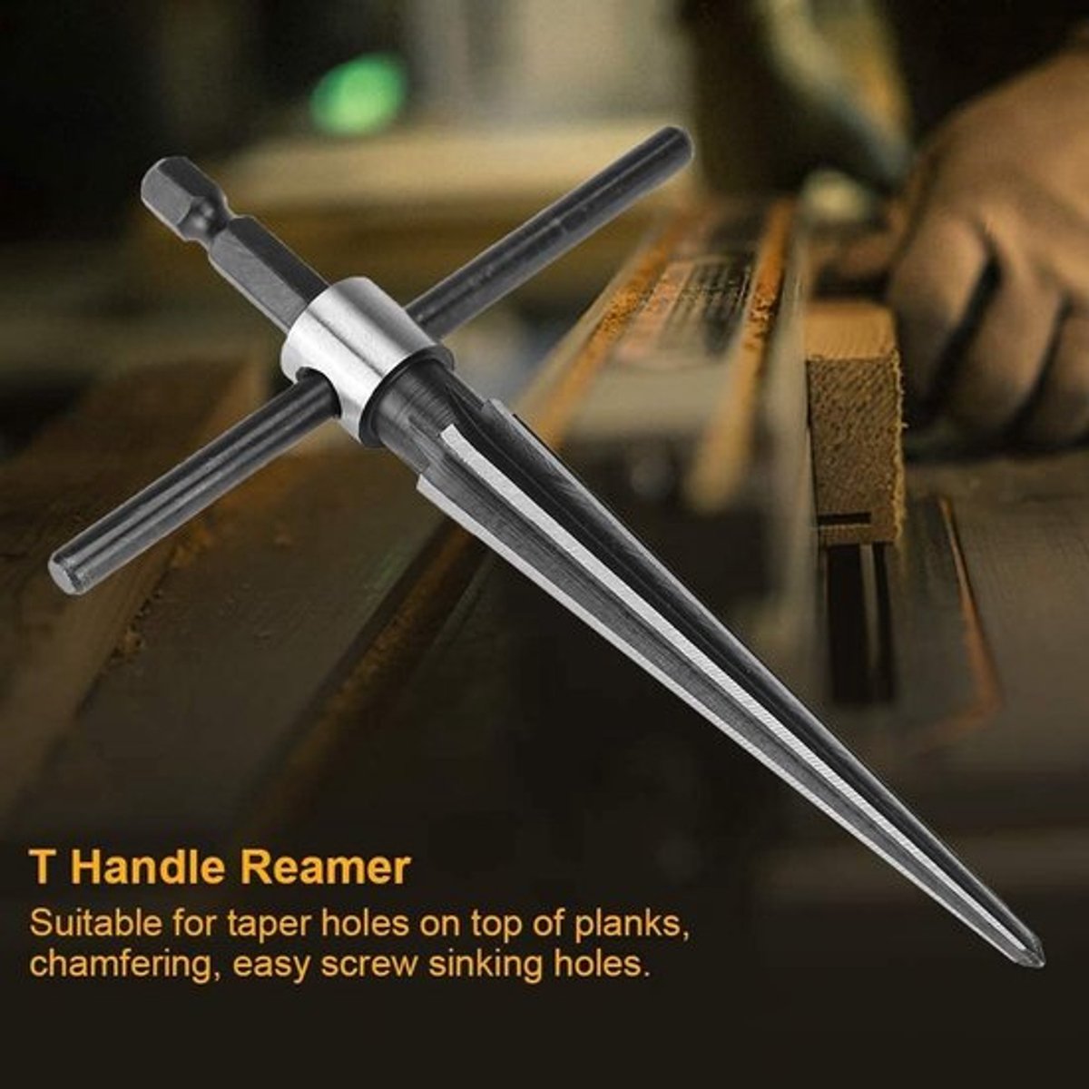 Hexagon Reamer - Hoogwaardige Carbon Staal - T-vormige Handgreep - Conische Boor - Verstelbaar - Lichtgewicht - Lengte 128mm