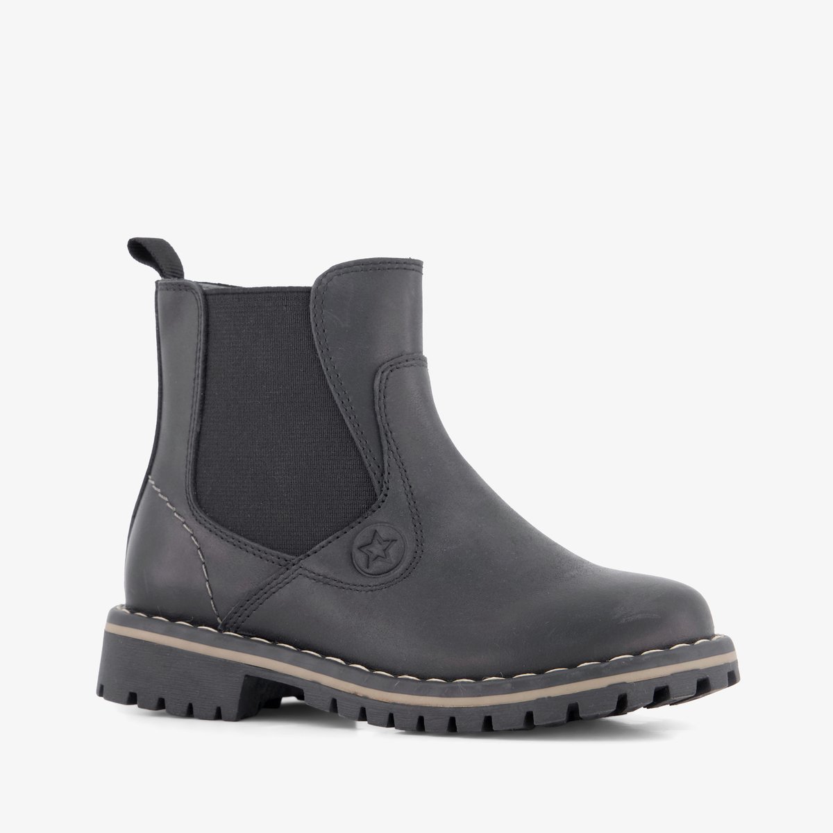 Stap leren jongens Chelsea boots zwart - Maat 30