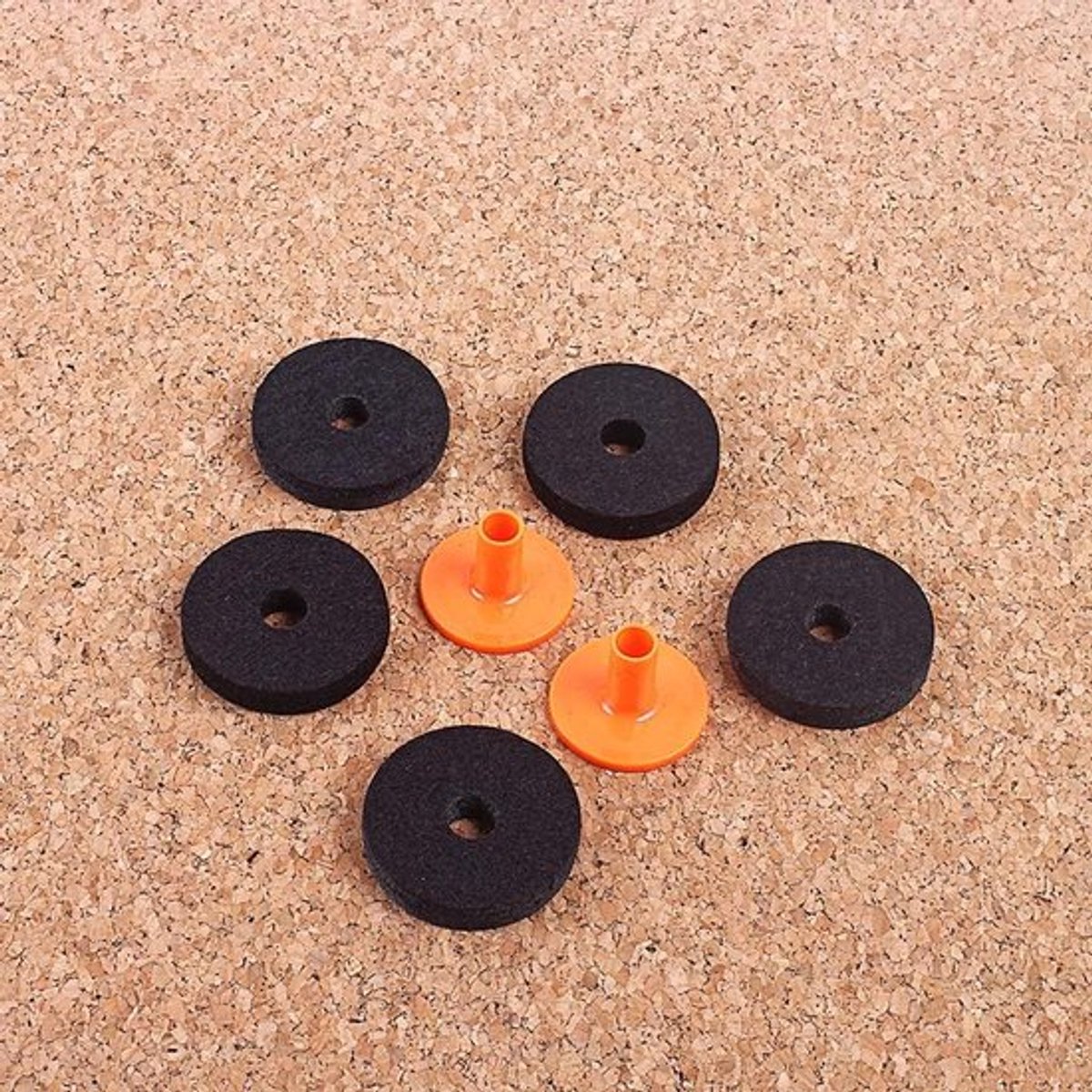 Drum Bekken - 5 Stuks Vilt Wasmachines - 2 Stuks Plastic Flens Mouwen - Geschikt voor Hi-Hat Standaard - Duurzaam Glasvezel Vilt - Optimale Hoogte en Bescherming - Cymbal