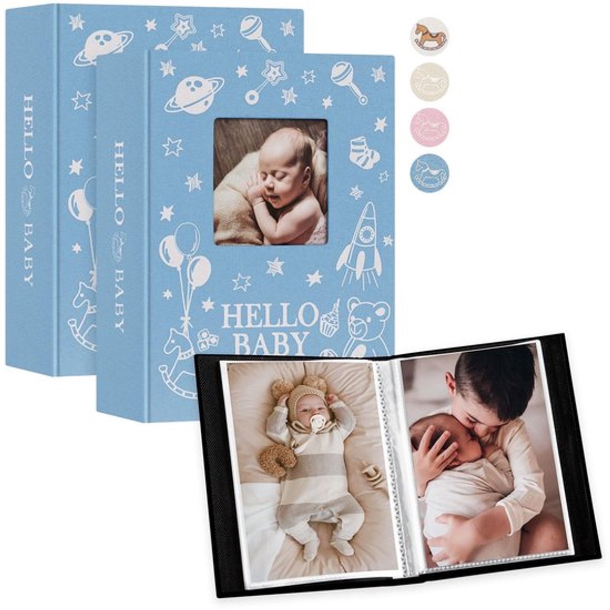 Fotoalbum Baby - Linnen Omslag - 10x15 cm - 100 Pagina's - Waterdicht - Draagbaar - Herinneringsboek - Babyfotoalbum