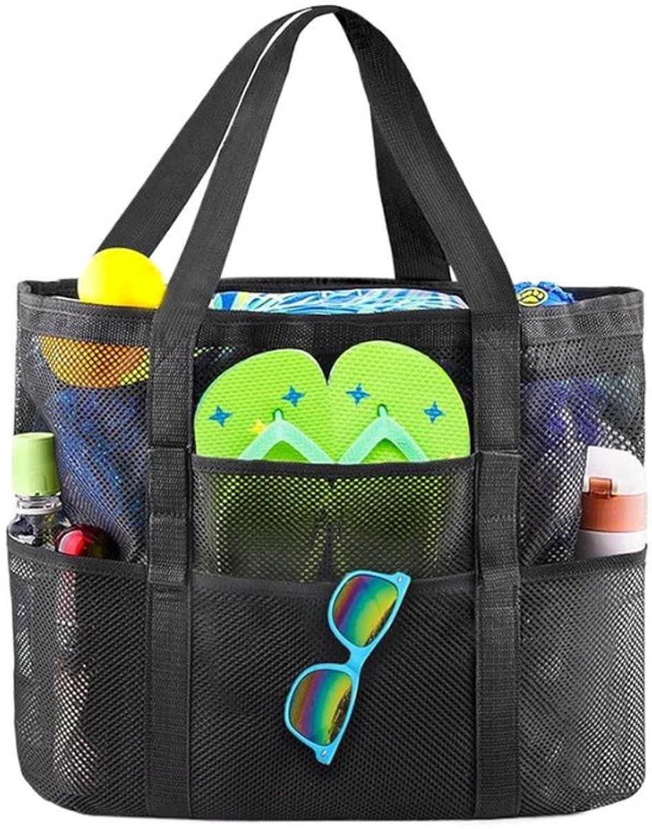 Strandtas Grote Opbergtas - Sneldrogende Mesh - Ruime Capaciteit - Voor Strandhanddoeken - Nylon Materiaal - 42x20x39cm