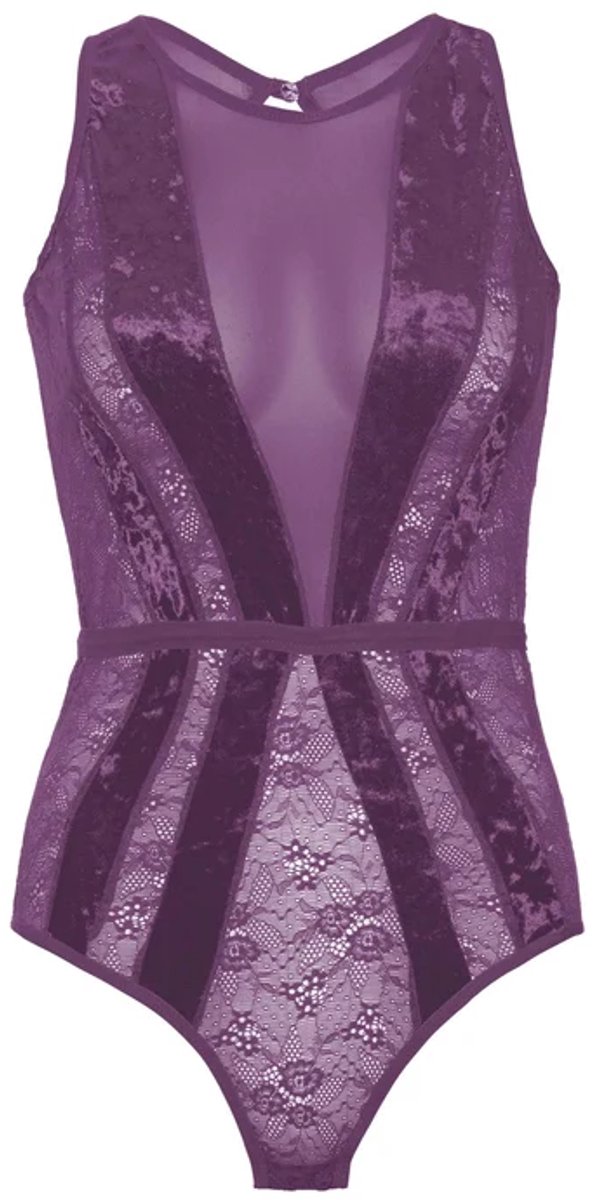 Lace teddy with snap crotch